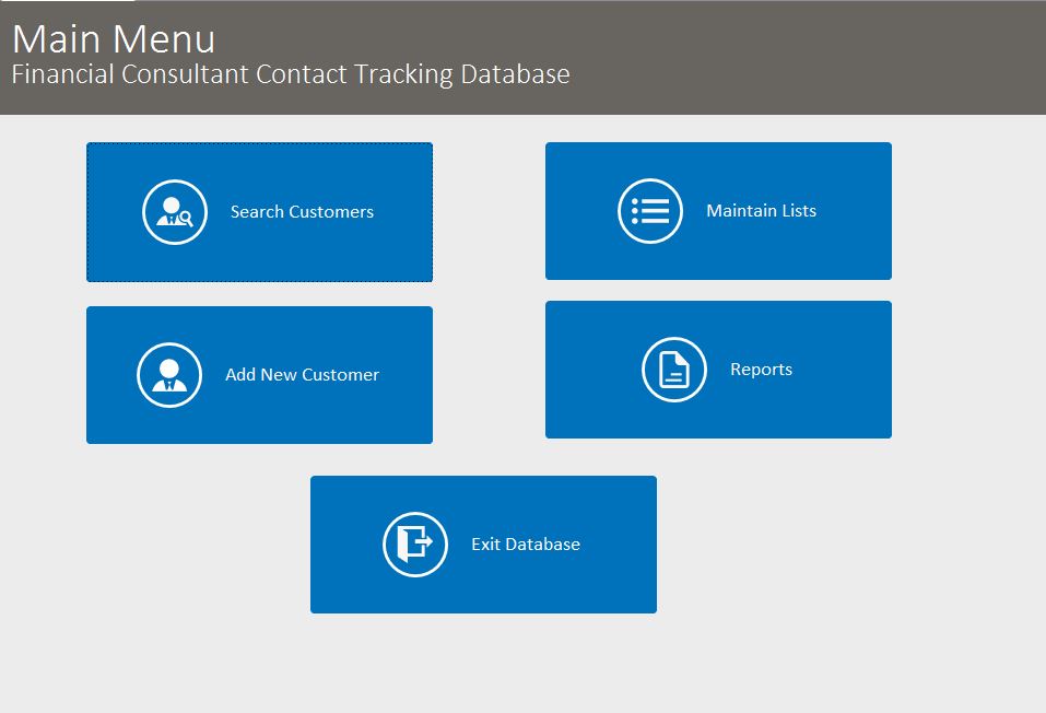 Financial Consultant Contact Tracking Database Template | Contact Database